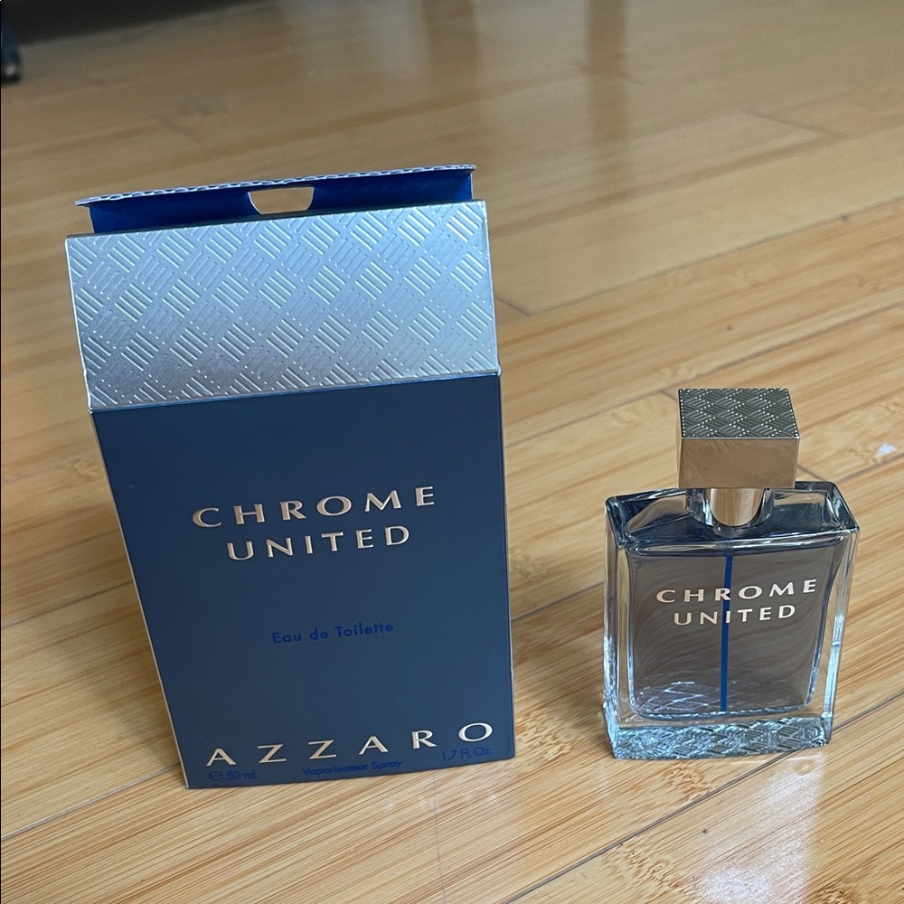 Men Azzaro Chrome United Eau de Toilette 1.7 OZ New With Box
